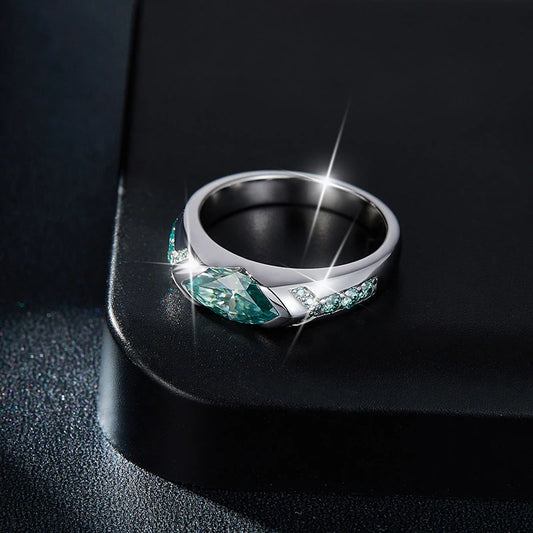 5x10mm Marquise Cut Mossanite Rings for Women Man 925 Sterling Sliver with Gold Plated Jewelry Ladies Band Women's Ring