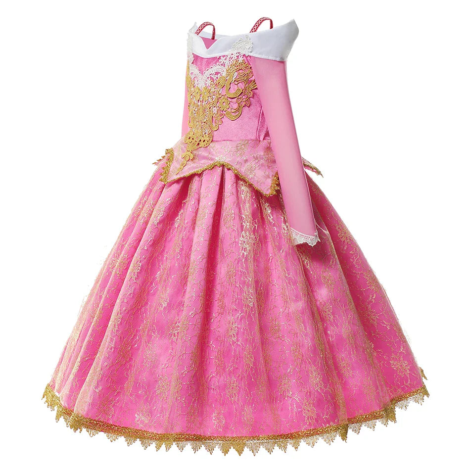 Girls Sleeping Beauty Aurora Cosplay Princess Dress Kids Rapunzel Frozen Elsa Cinderella Costume Party Clothing 2-10Years