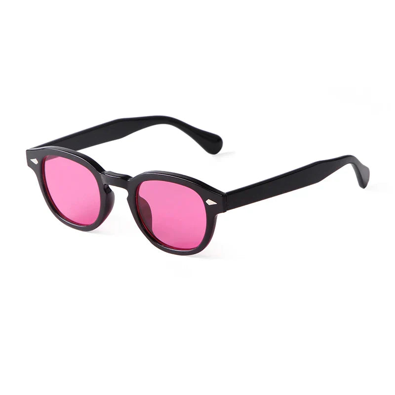 Fashion Transparent Blue Round Sunglasses Women Men 2024 Retro Rivet Tortoise Small Square Sun Glasses UV400 Lunettes De Soleil