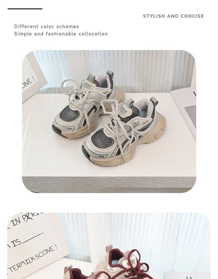 Children Sports Shoes Spring Autumn Mesh Breathable Causal Training Sneakers for Boys Girls Classic Kids School Basketball Shoes