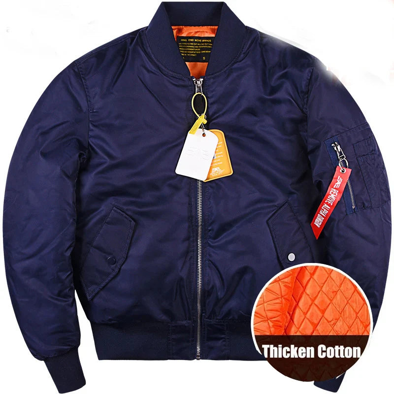 Bomber Jacket Men's Thickened Cotton Pad Coat  Autumn and Winter Baseball Uniform  Coat for Men