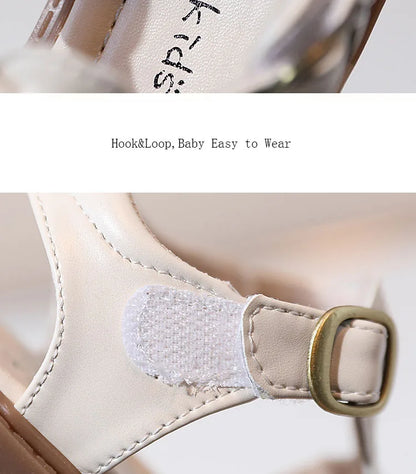 Traditional Chinese Embroidery Kids Shoes for Girl Sandals Summe Retro Princess Shoes Roman Style Girls Leather Shoes Kid F05173