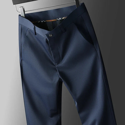 Men's Four-Way Stretch Business Casual Pants - Spring/Autumn Elastic Comfort Formal Dress Trousers for Office & Daily Wear