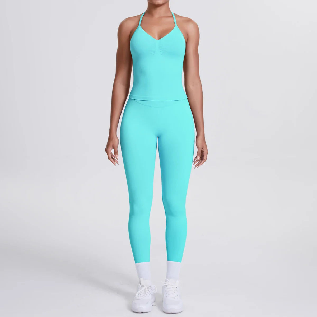 2 Piece Yoga Clothes Women Tracksuit Athletic Wear Pilates Fitness Suit Gym Workout Push Up Clothes Sports Bra Leggings Suit