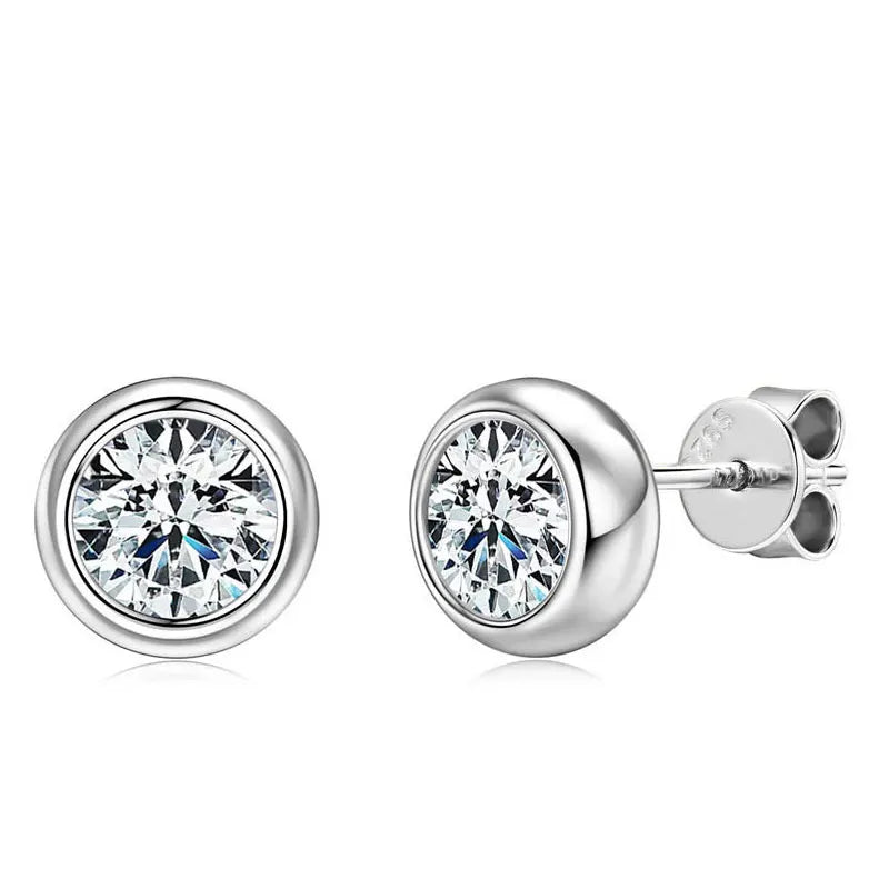 D Color Moissanite Earrings for Women Men Lab Grown Diamond Ear Studs 925 Sterling Silver Fine Jewelry Gift