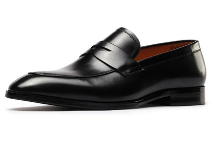 Mens Penny Loafers Elegant Wedding Party Full Grain Leather Casual Dress Shoes Brown Black Business Formal Shoes Moccasins