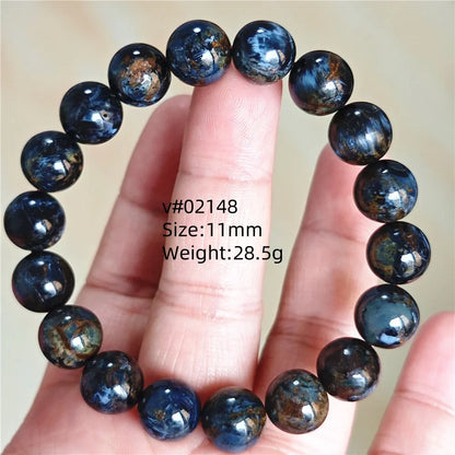 Natural Blue Pietersite Bracelet Women Men Beads Round Beads Chatoyant Cat Eye Fire Pietersite Namibia AAAAAA