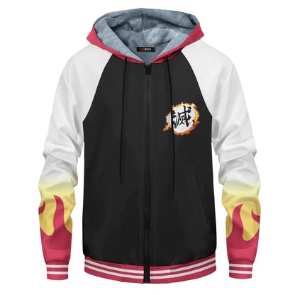 Anime Velvet Thick Warm Winter Oversized Hoodie Coat Zip Up Sweatshirt Winter Top Plus Size Coat Plush Jackets