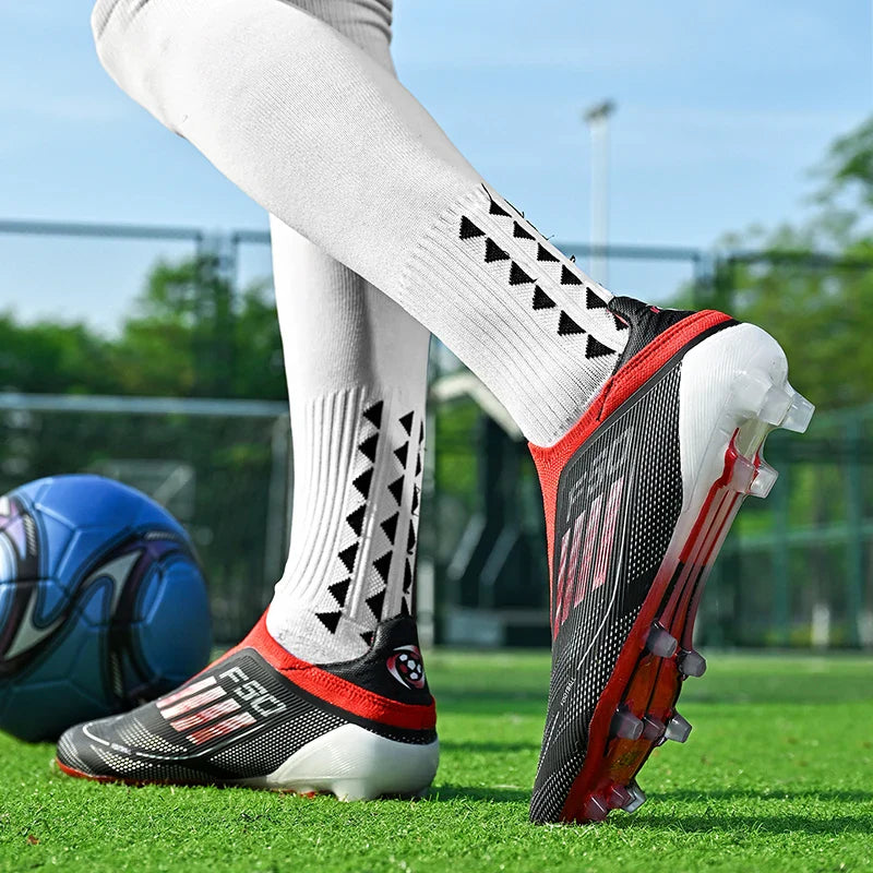 NEW Without-lace F50+ Mens Soccer Shoes Boys Training Non-Slip Turf Soccer Cleats TF/FG Football Sneakers Chuteira Campo 35-45