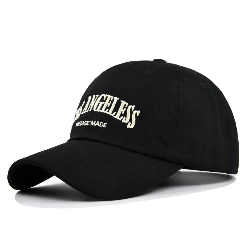 Los Angeles Baseball Cap Men Women Letter Embroidered Hip Hop Hats Vintage Wash Cotton Soft Top Sun Visor Hats Unisex Casual Cap