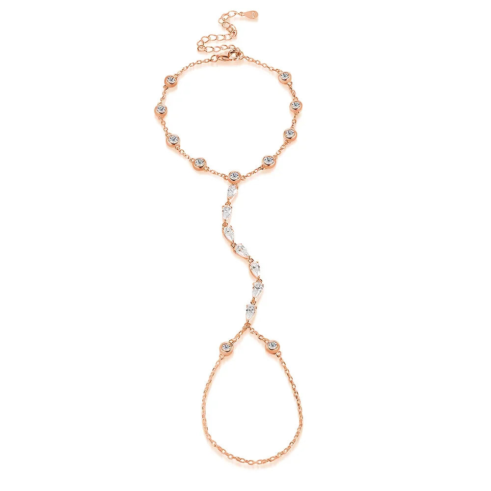 3mm Moissanite Finger Bracelets for Women 15-21cm Adjustable Chain GRA Certified s925 Sterling Silver Bubble Bracelet