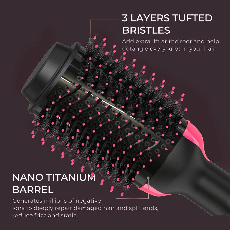 2 IN 1 One Step Hair Dryer and Volumizer Hair Straightener Hot Air Brush Hair Curler Hair Beauty and Health Styling