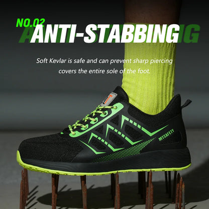 Men's Anti-Snare Steel Toe Anti-Puncture Safety Shoes Lightweight Comfortable Work Boots for Outdoor Workshop Durable Industrial