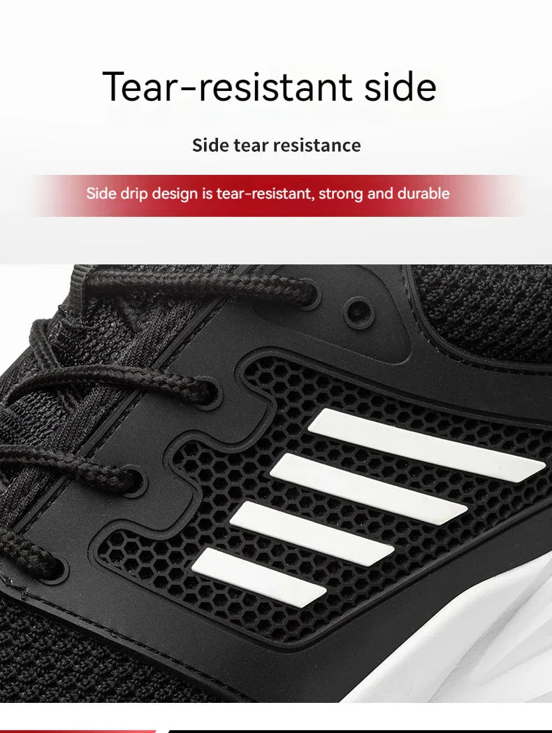 Safety Shoes for Men Steel Toe Safety Sneaker Anti-Smashing Black Work Boots Comfortable Wear-resisting Boots for Work as Hiking
