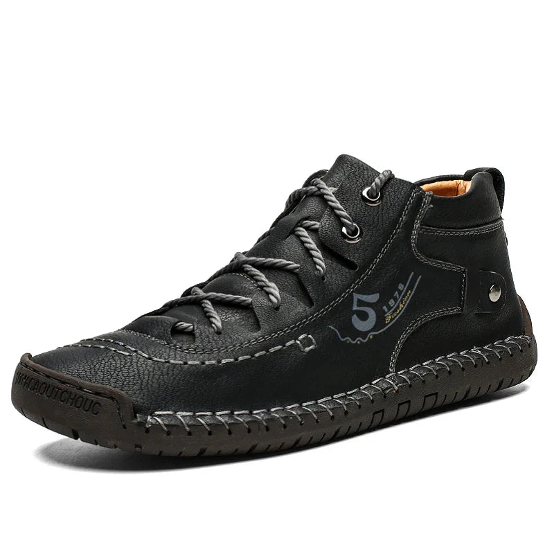 Men's Shoes Leather Unisex Walking Shoes Women Hand Stitching Outdoor Stitched Men Casual Boots