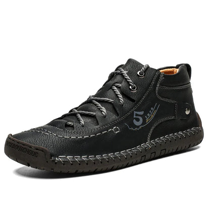 Men's Shoes Leather Unisex Walking Shoes Women Hand Stitching Outdoor Stitched Men Casual Boots