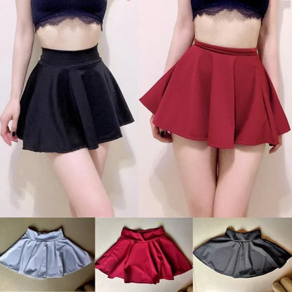 spring summer Fashion High Waist A Line Pleated Mini Bodycon Skirt Sexy Black thin Short Skirts for Women NightClub Wear