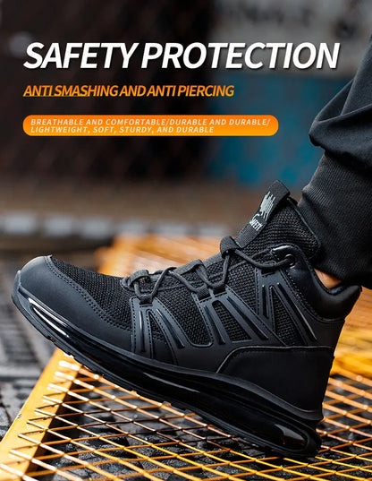 Men Work Safety Shoes Anti-smashing Steel Toe Cap Working Boots Construction Indestructible Work Soft-Soled Sneakers Men Shoes
