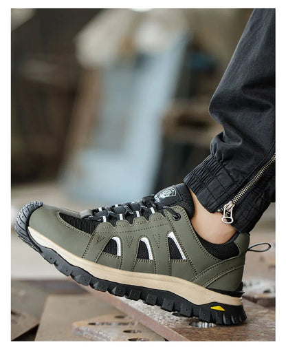 Steel Toe Safety Shoes Men Work Safety Boots Lightweight Breathable Comfortable Sneakers Men Boots Slip-resistant shoes