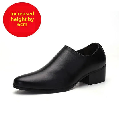 Sapatos Masculinos de Couro com Bico Fino – Sapatos Sociais Slip-On Formais, Preto/Marrom, Tamanhos 40–48