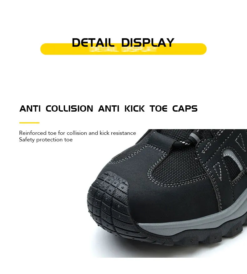 Steel Toe Safety Shoes Men Work Safety Boots Lightweight Breathable Comfortable Sneakers Men Boots Slip-resistant shoes