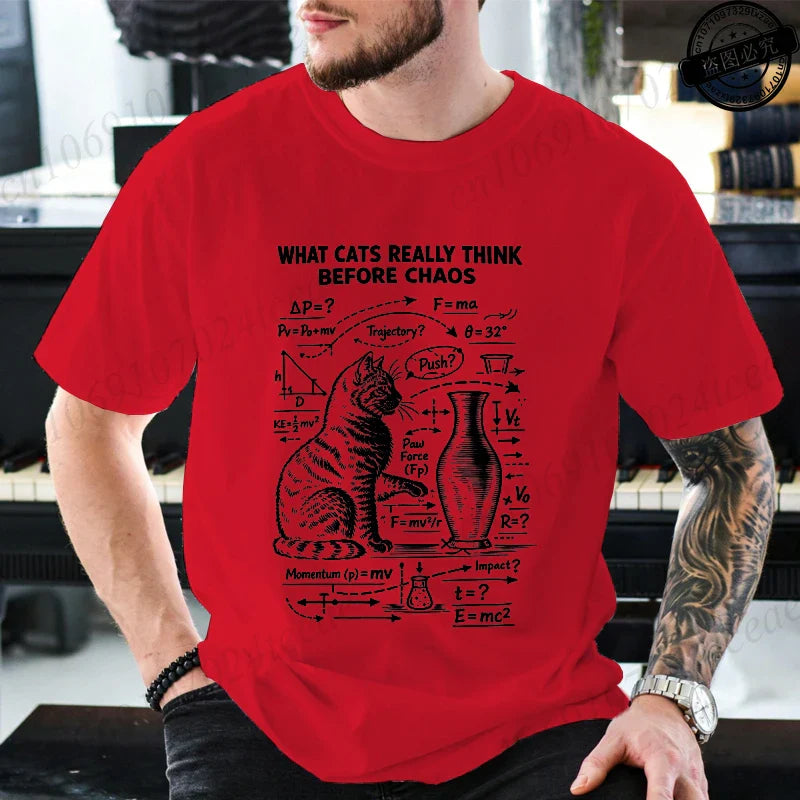 Funny Cat Science Printed Mens Graphic Tee Novelty Sarcastic Funny T-Shirt New Fashion Men Women T-Shirts Casual Short Sleeve