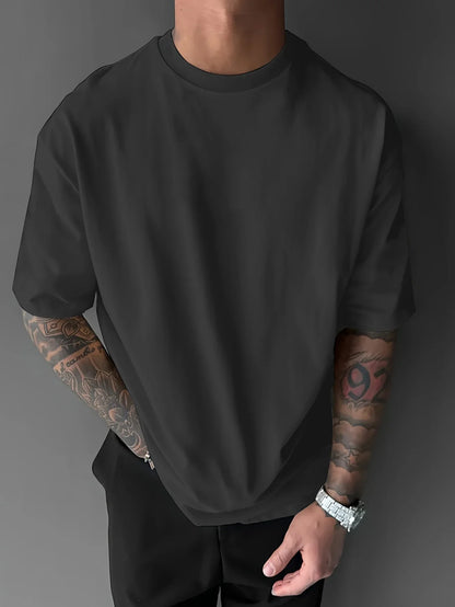 Men's summer 100% pure cotton fashionable casual loose Japanese samurai sword pattern printed round neck short sleeved T-shirt