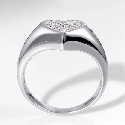 D VVS1 Heart Moissanite Engagement Ring 925 Sterling Silver Plated 18k White Gold Diamond Rings for Women Brithday Gift