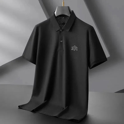 Designer brand 100%cotton short sleeve polo shirt summer trend letter embossed lapel top casual golf T-shirt business men's wear