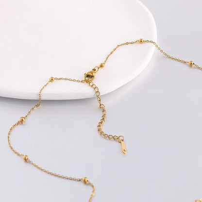 5Pcs/Lot Stainless Steel Bead Rope Link/Cuban/Paperclip Links Snake Chain Necklace Diy Women Jewelry 18K Gold Color Neck Chains
