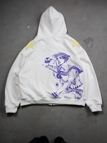 Harajuku Jojo Bizarre Adventure Zip Up Hoodies Oversized Mens Womens Zipper Hoodie Hip Hop CoupleS Y2k Street Sweatshirt