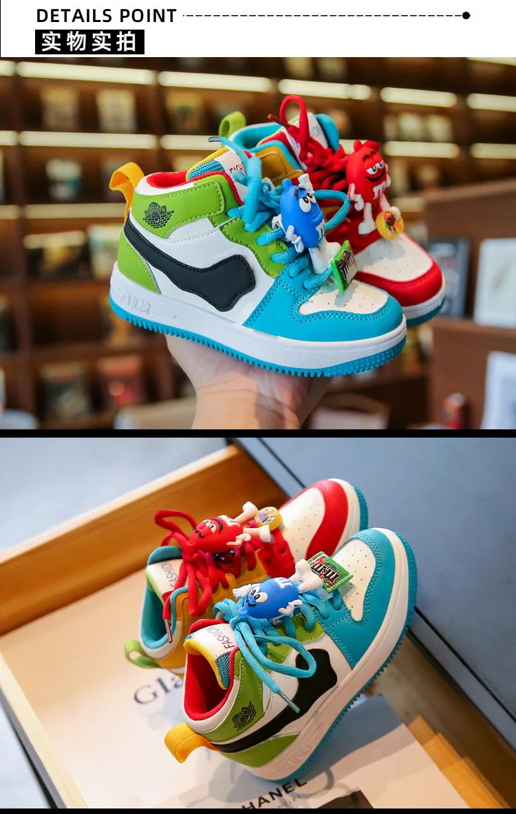 Boys Girls Sneaker Board Shoes Children Casual Shoes New Four Seasons Kids Single Sneaker Mandarin Ducks Basketball Sports Shoes