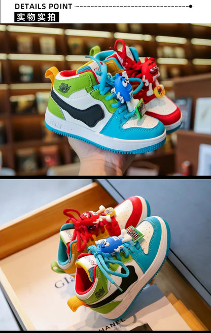 Boys Girls Sneaker Board Shoes Children Casual Shoes New Four Seasons Kids Single Sneaker Mandarin Ducks Basketball Sports Shoes