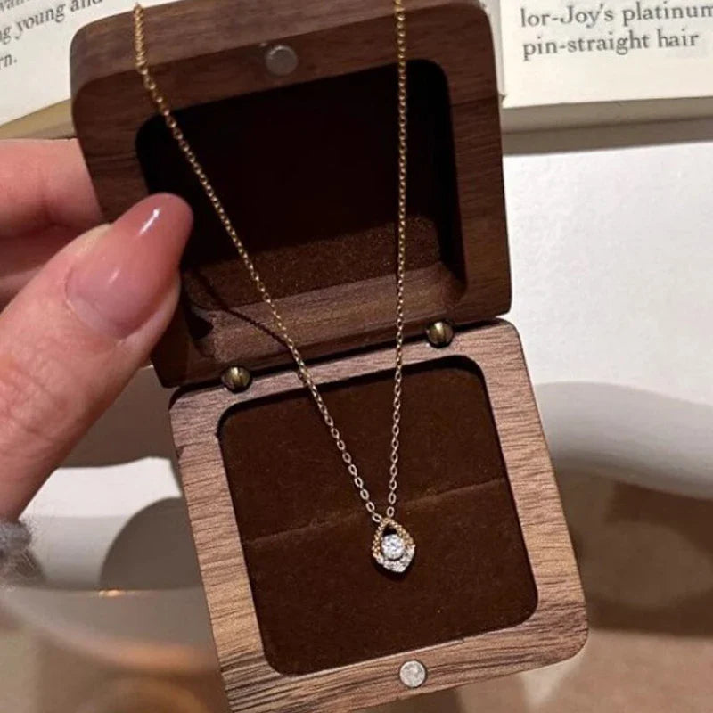 D VVS1 0.5CT Moissanite Necklace for Women Mermaid's Tears Pendant Wedding Party Fine Jewelry S925 Sterling Silver Gifts