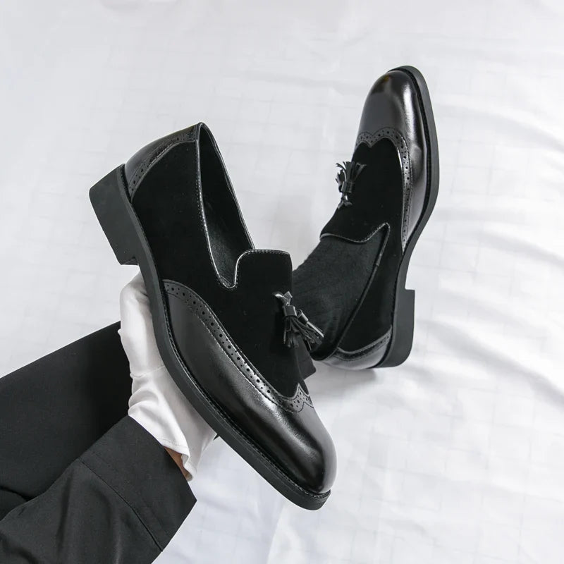 Summer New Low Cut Mens Leather Shoes Simple Classic Personalized Casual Shoes Anti Slip Outdoor Wear-resistant Work Shoes