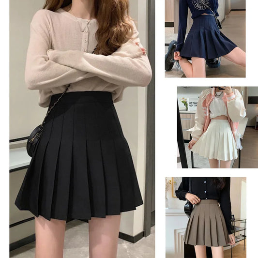 Mini Skirts Womens 2025 Summer Japanese School Pleated Skirts High Waist Kawaii Cute Pink Plaid Skirt Uniform Harajuku Jupe