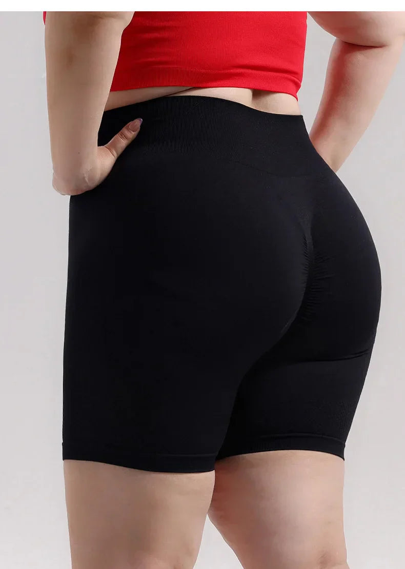 Plus Size Sports Shorts Women Seamless Skinny Shorts Outdoor Running Sexy Hip Liftting High Elastic Yoga Shorts Summer