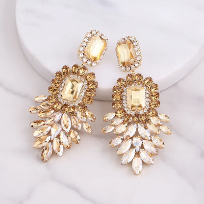 New Crystal Dangle Earrings For Women Rhinestone Earrings Weddings Ladies Party Fashion Jewelry Accessories Wholesale Gifts