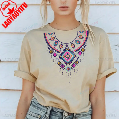 Shirt Ornament Print Shirt Ukraine Shirt Ukrainian T-shirt Gift for Women High Quality Cotton Tops Creativity Style