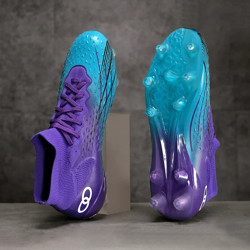 New Men Soccer Shoes Long Spikes Ultralight Football Boots Breathable Sneakers Indoor Match Cleats Training Drop Shipping