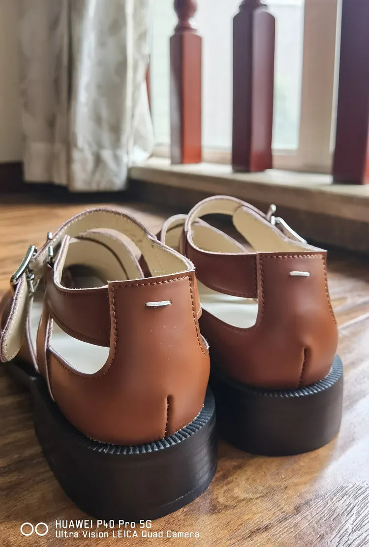 Fashion Women's Shoes New High Quality Leather Split Toe Mary Jane Shoes Comfortable Low Heel Women Shoes Lolita