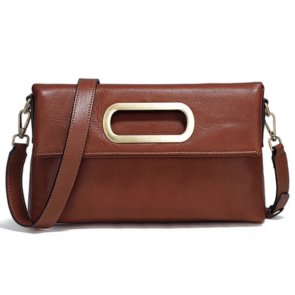 Genuine Leather Vintage Designer Handbag For Women Large Capacity Shoulder Bag New Brown Crossbody Bag Tote Bag Purse 2024