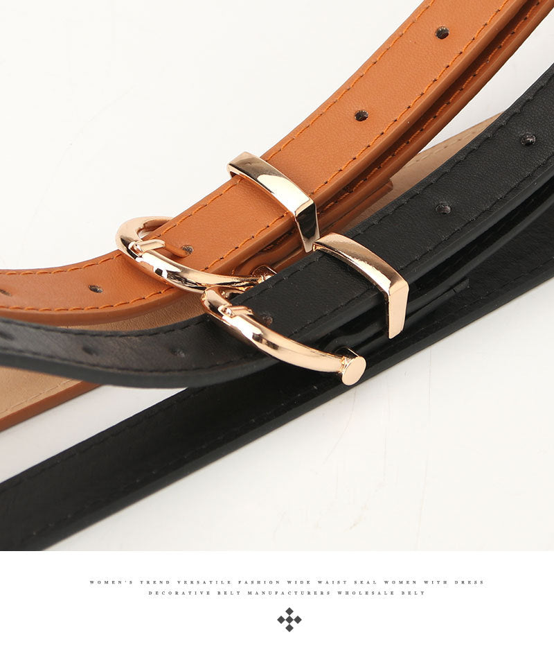 2023 Women Belts New PU Leather Simple Metal Buckle Belt Girls Dress Jean Pants Waistband Belts for Lady Luxury Designer Brand