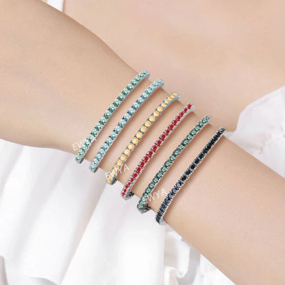 Full 3/4/5/6.5MM D Color Blue Green White Moissanite Tennis Bracelet for Men Women S925 Silver All Diamond Link Bracelets