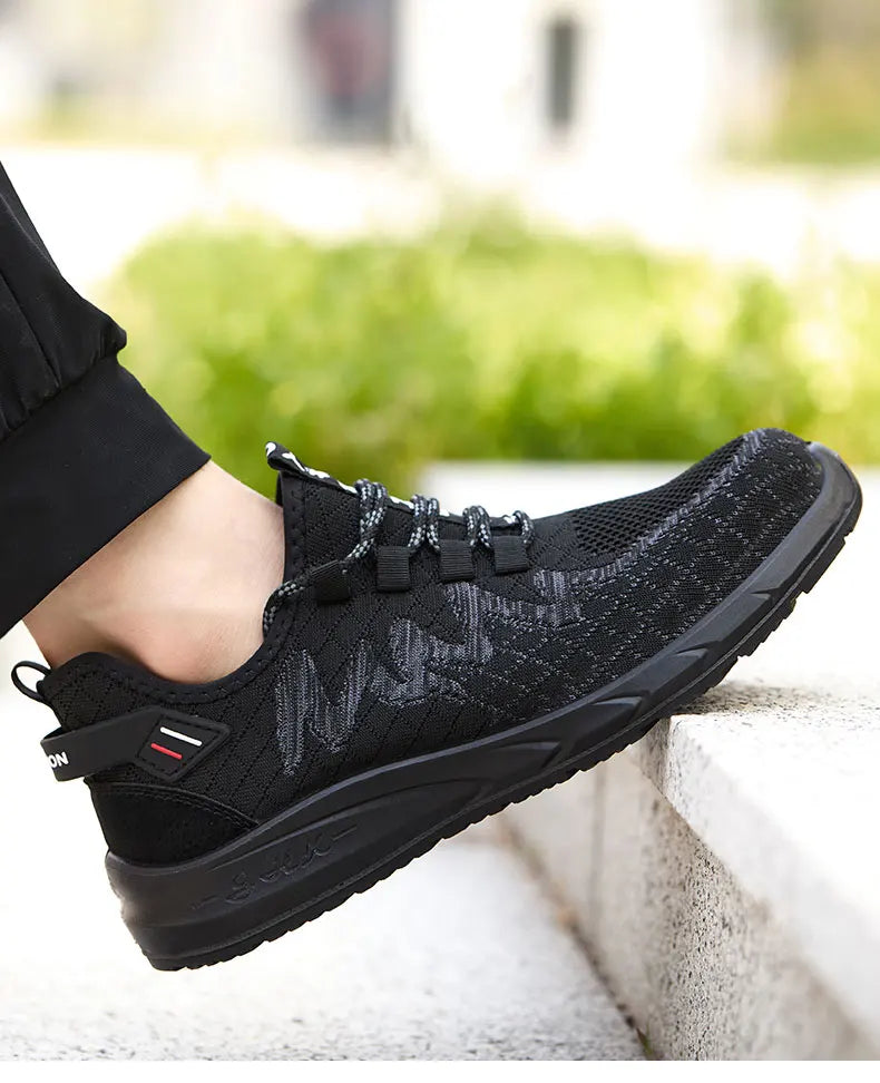 Lightweight Safety Shoes Men Steel Toe Sneakers Puncture Proof Breathable Work Safety Boots Man Comfy Construction Work Shoes