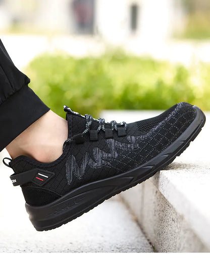 Lightweight Safety Shoes Men Steel Toe Sneakers Puncture Proof Breathable Work Safety Boots Man Comfy Construction Work Shoes