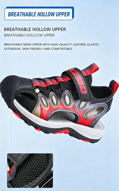 Summer Sport Sandals for Children's 5-16 Years Boys Breathable Anti-Slip Beach Water Shoes Outdoor Anti-Bump Walking Sandails