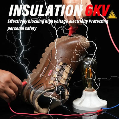 Men's Fashionable Safety Shoes 6KV Insulated Breathable Water-Resistant Anti-Slip Comfortable Work Footwear for Casual And Profe