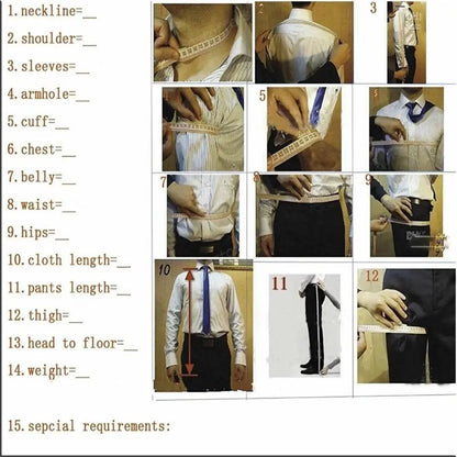 Cotton Blue Striped Classic Men's Business suit 2pc Set Suit Jacket Suit Pants Groom's Wedding Suit Gentleman's Banquet Suit