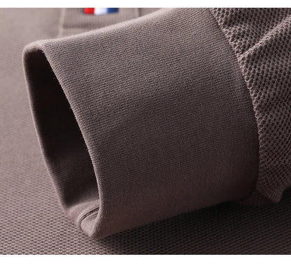 High end brand men's polo shirt long sleeved luxury fashion embroidered craft top 100% cotton 2024 Spring and Autumn new T-shirt